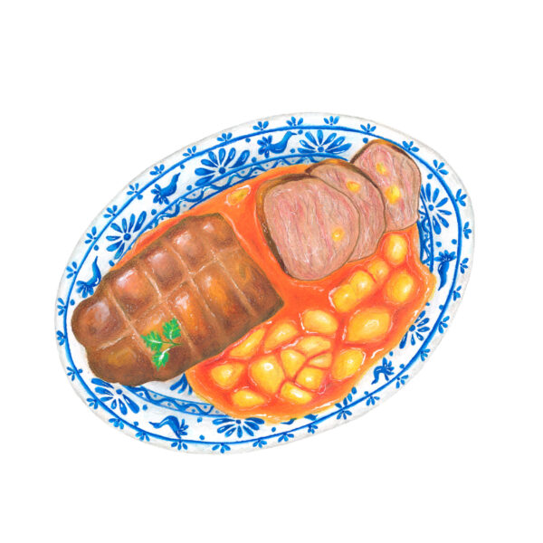 Illustraciones Marinie. Gastronomía Mexicana. Cuete Mechado